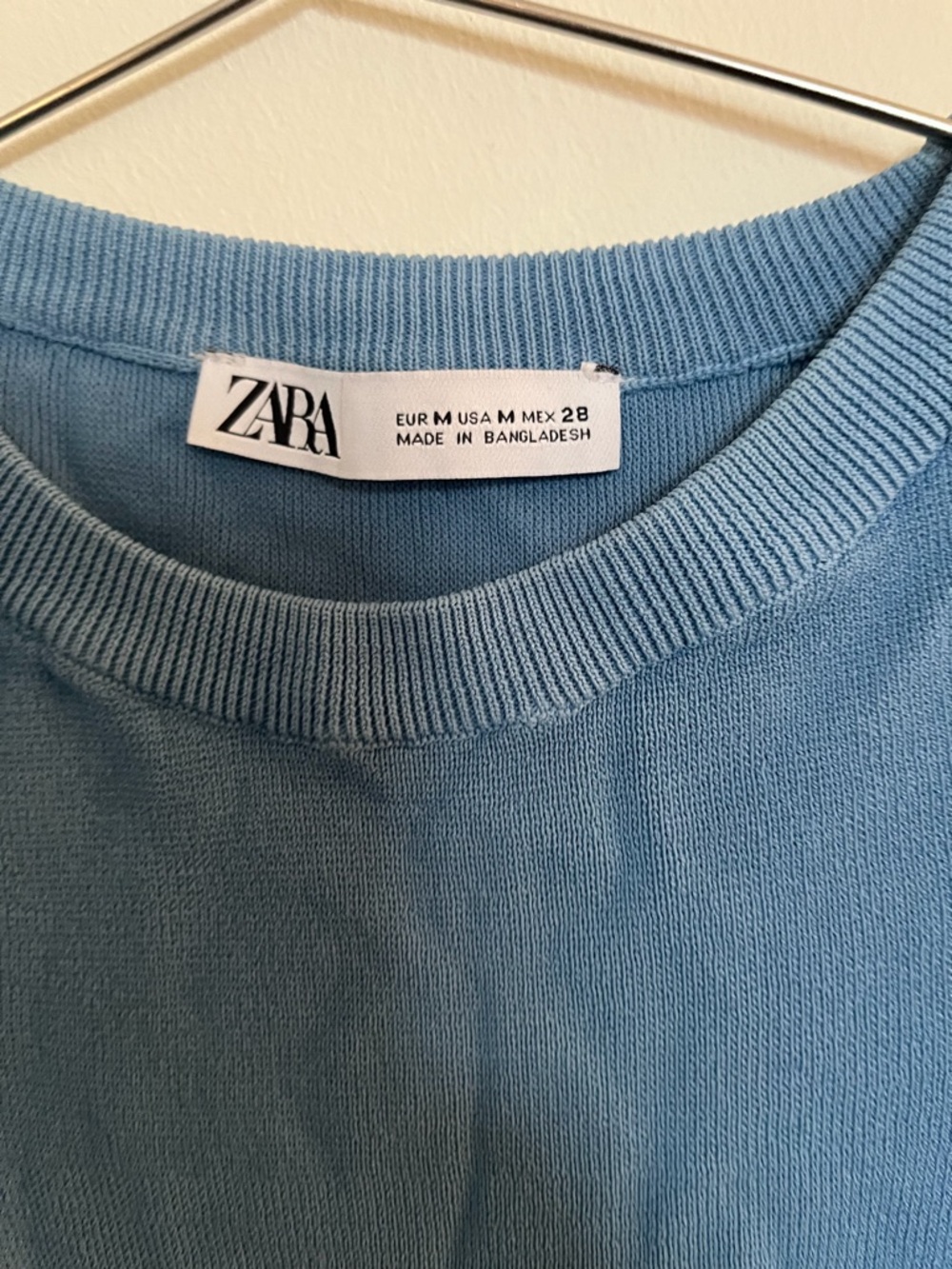 Zara Blue Ribbed Sleeveless Tank - Picture 3 of 6
